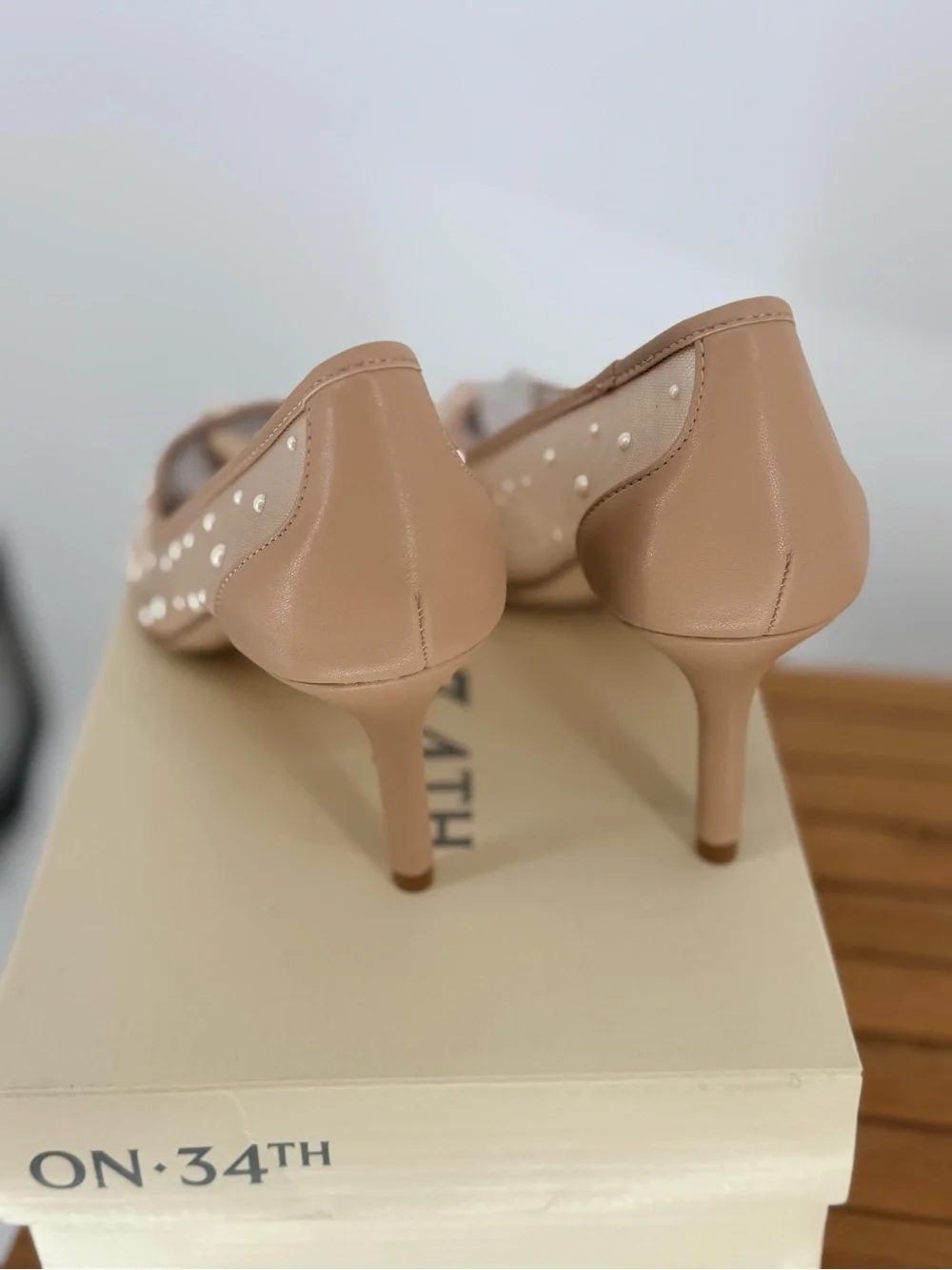 NEW Nine West Blush Pearl-Studded Pointed Toe Flats SIZE 8